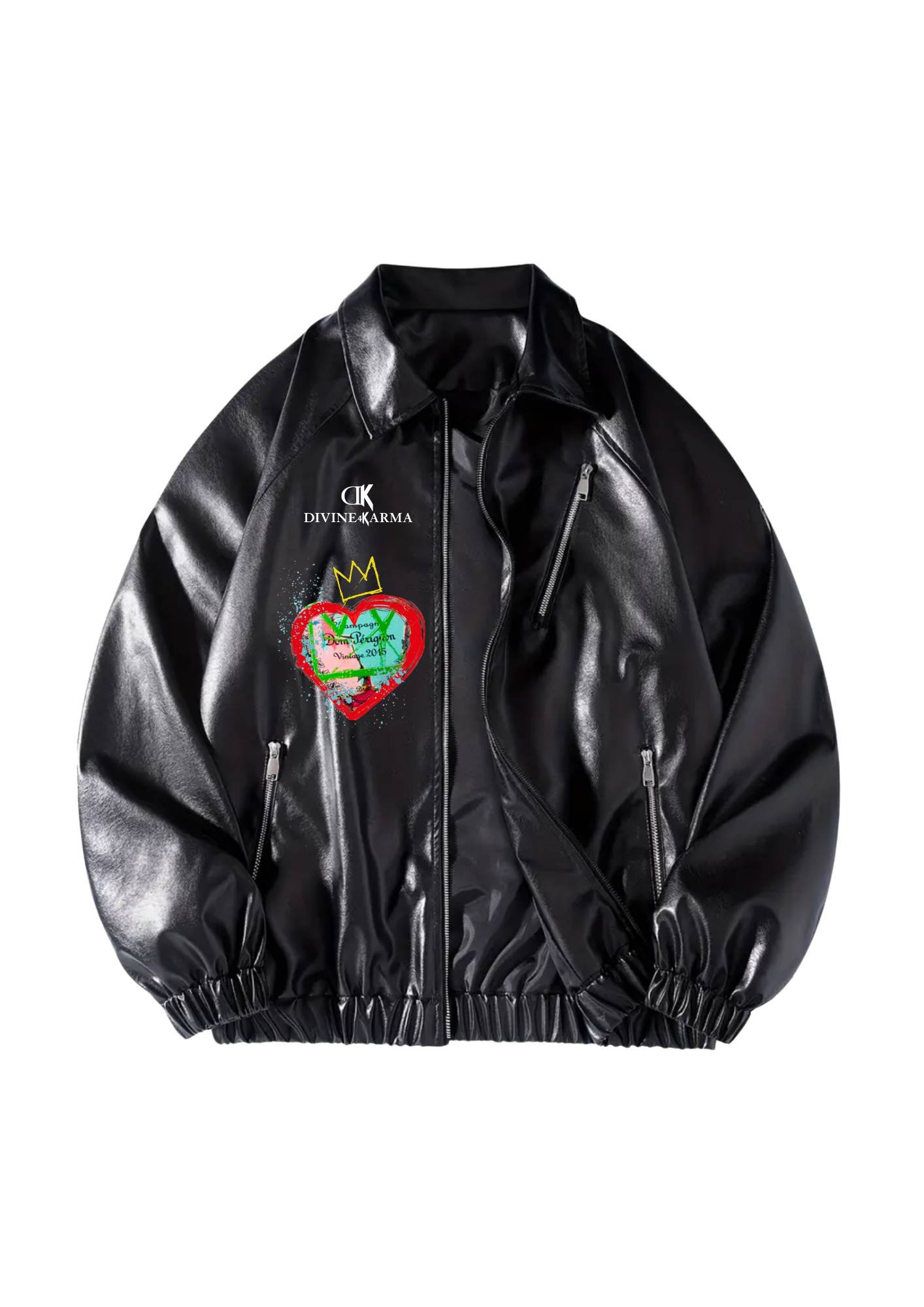 Vegane Lederjacke "DIVINE & CHAMPAGNE" UNIKAT, Gr.L