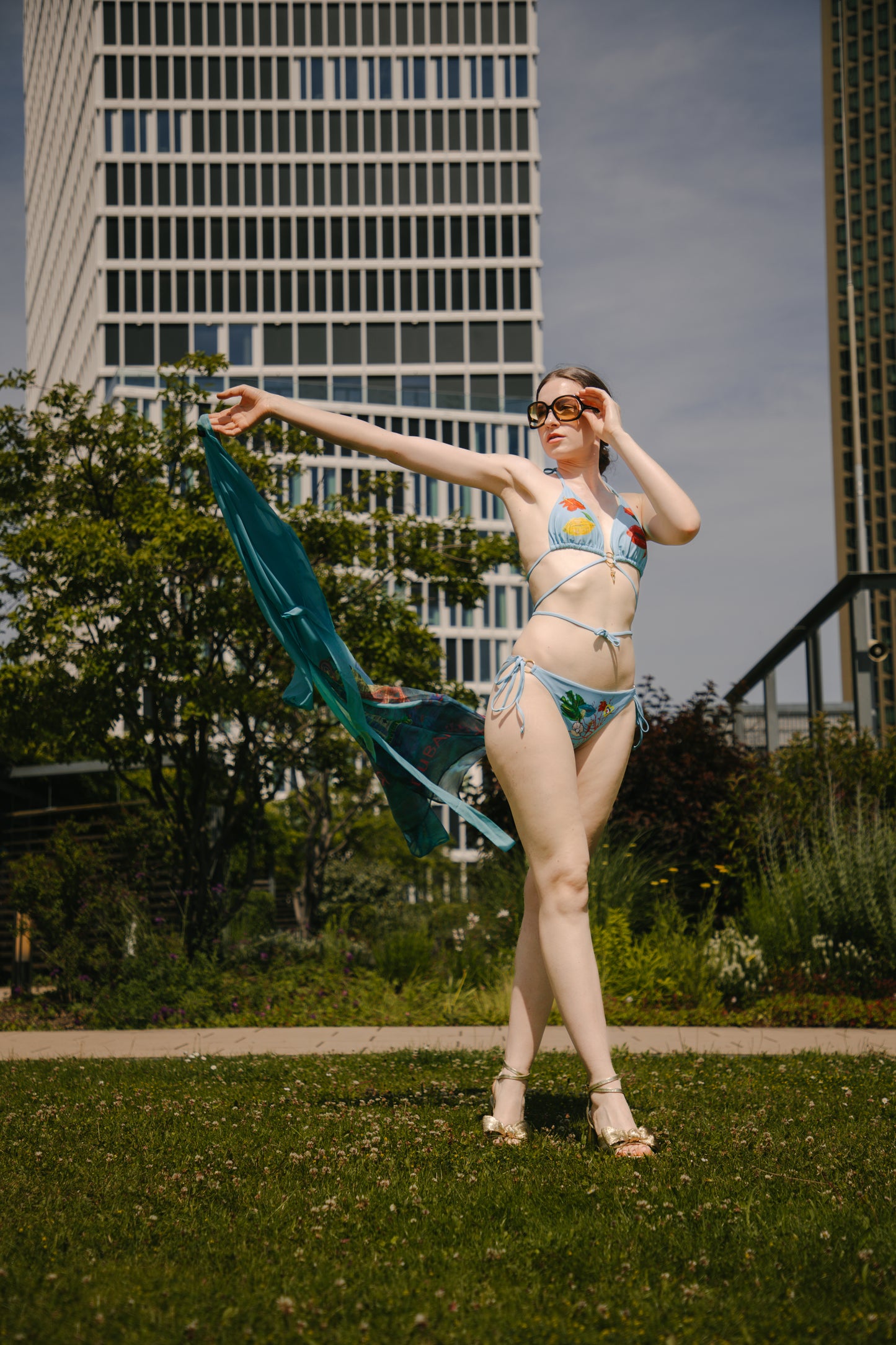 Art Bikini mit Lucky Charm, türkis, Größe S/M