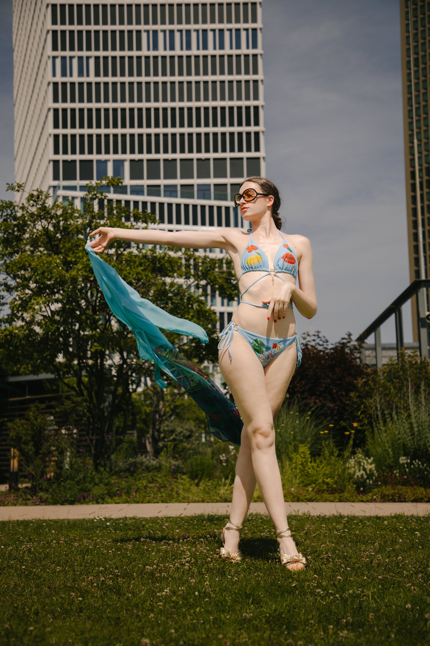 Art Bikini mit Lucky Charm, türkis, Größe S/M