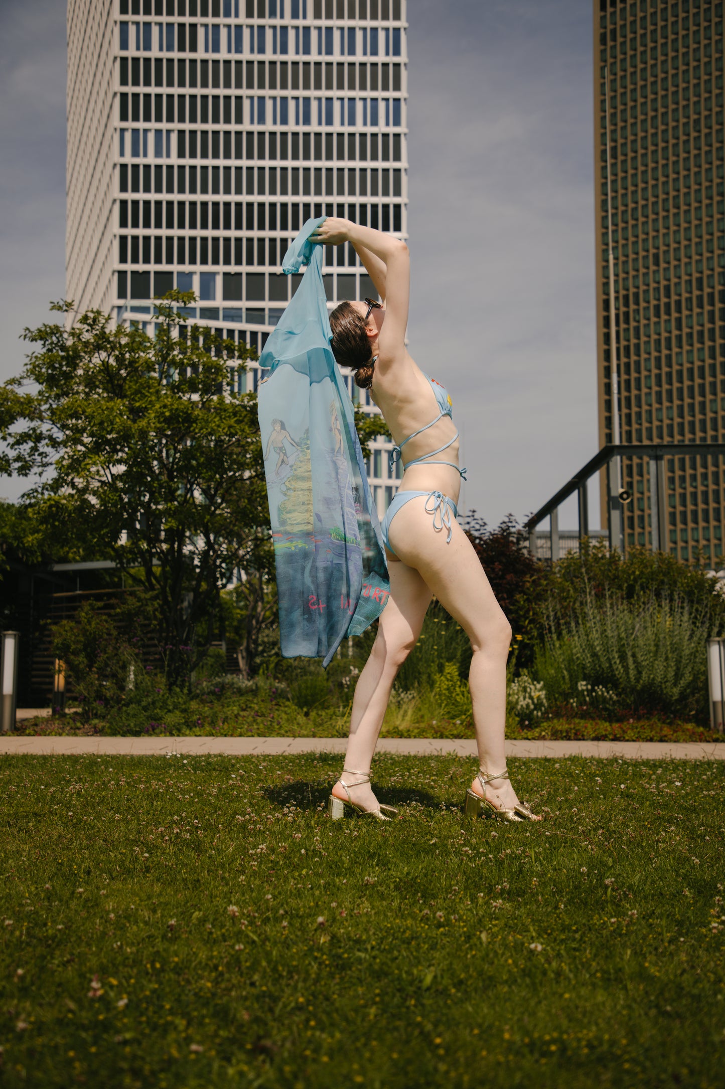 Art Bikini mit Lucky Charm, türkis, Größe S/M