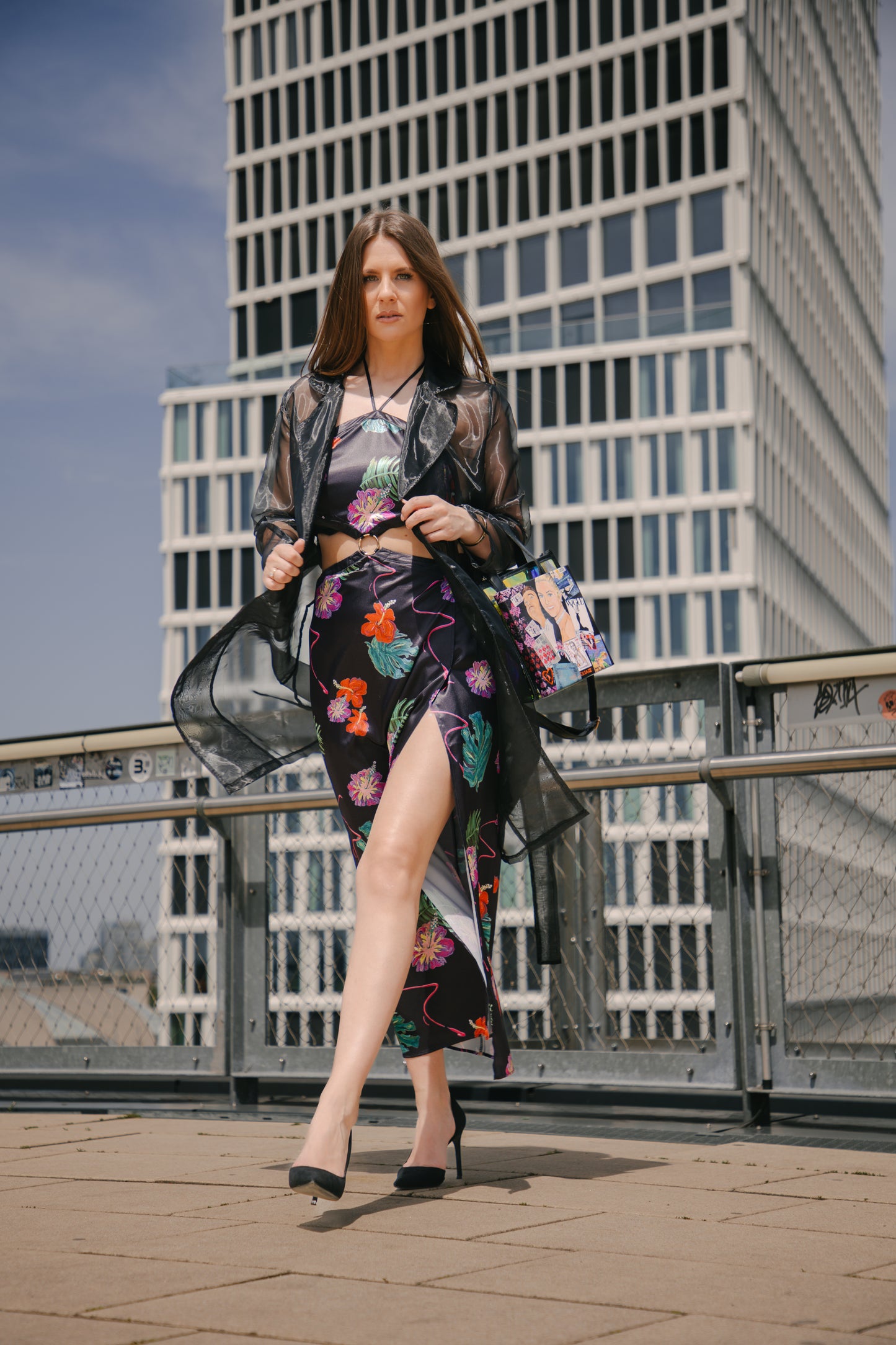 Organza Trenchcoat "Black Dream"