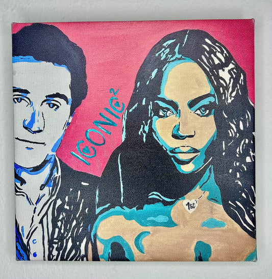 Selbstgemaltes Kunstwerk als Kunstdruck auf Canvas, Naomi’s Secret Love, Größe 20x20cm