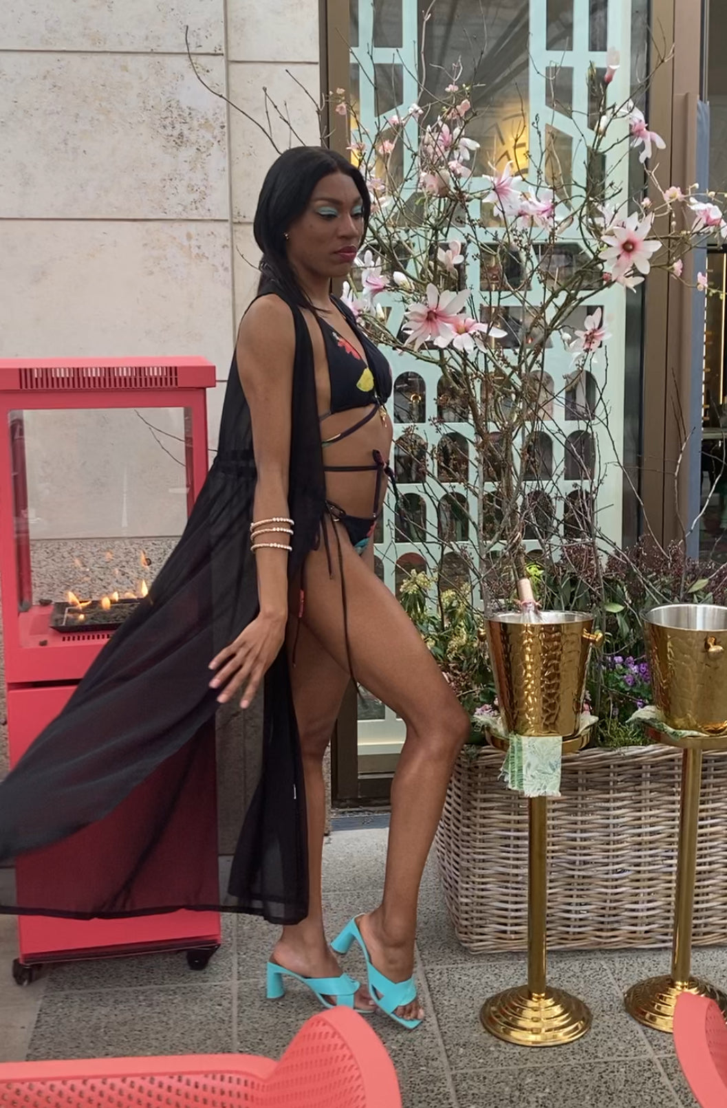 Tunika, black, ärmellos, One Size