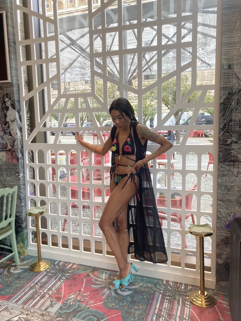 Tunika, black, ärmellos, One Size