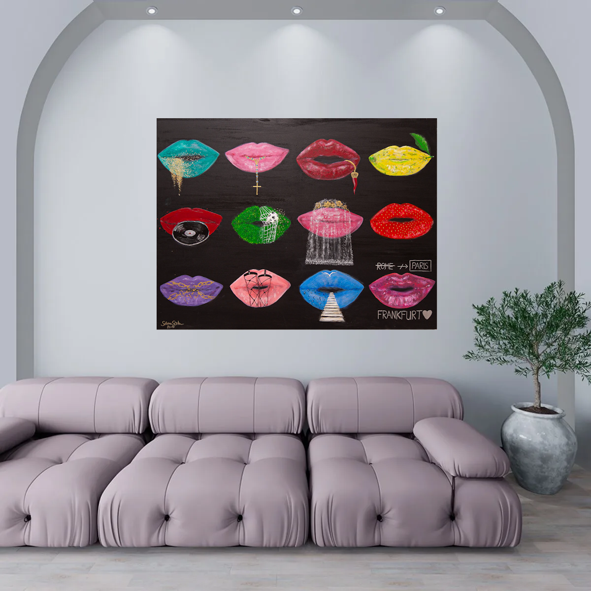 Original-Gemälde, 120x90, "Beyond my Lips", Acryl & Öl auf Leinwand