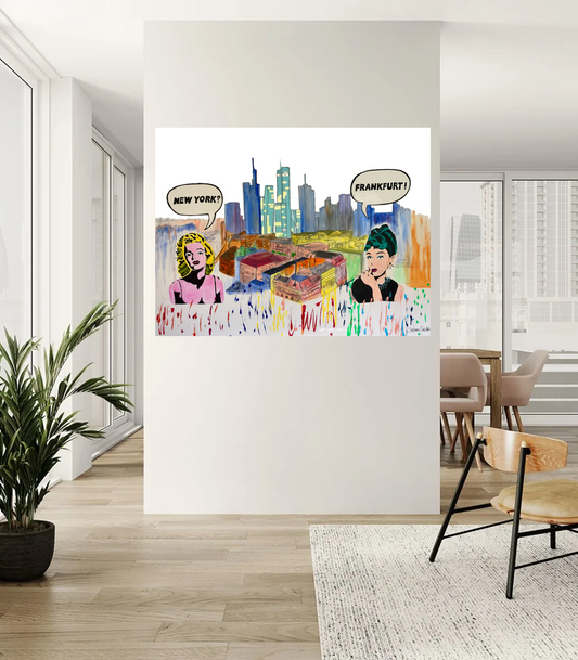 Original-Gemälde, 120x90cm, "Breakfast at Frankfurt's", Acryl & Öl auf Leinwand