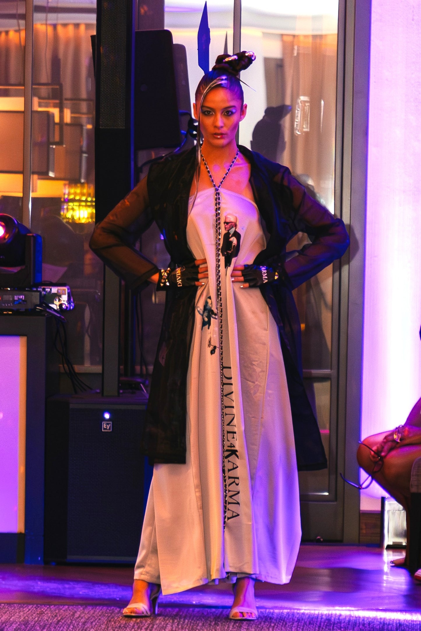 Transparenter Trenchcoat „French Moon“(Organza), black