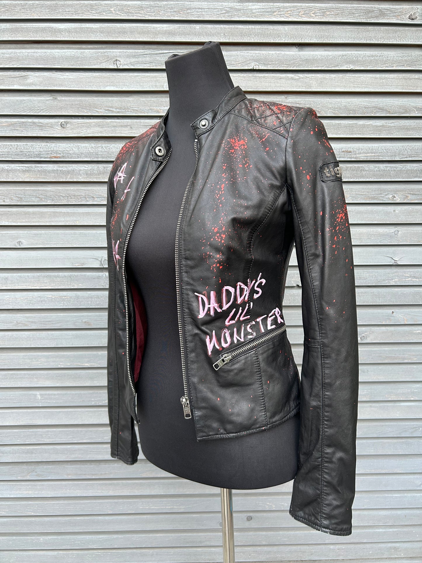 Lederjacke "Crazy Girl", kunstveredelt, Größe XS