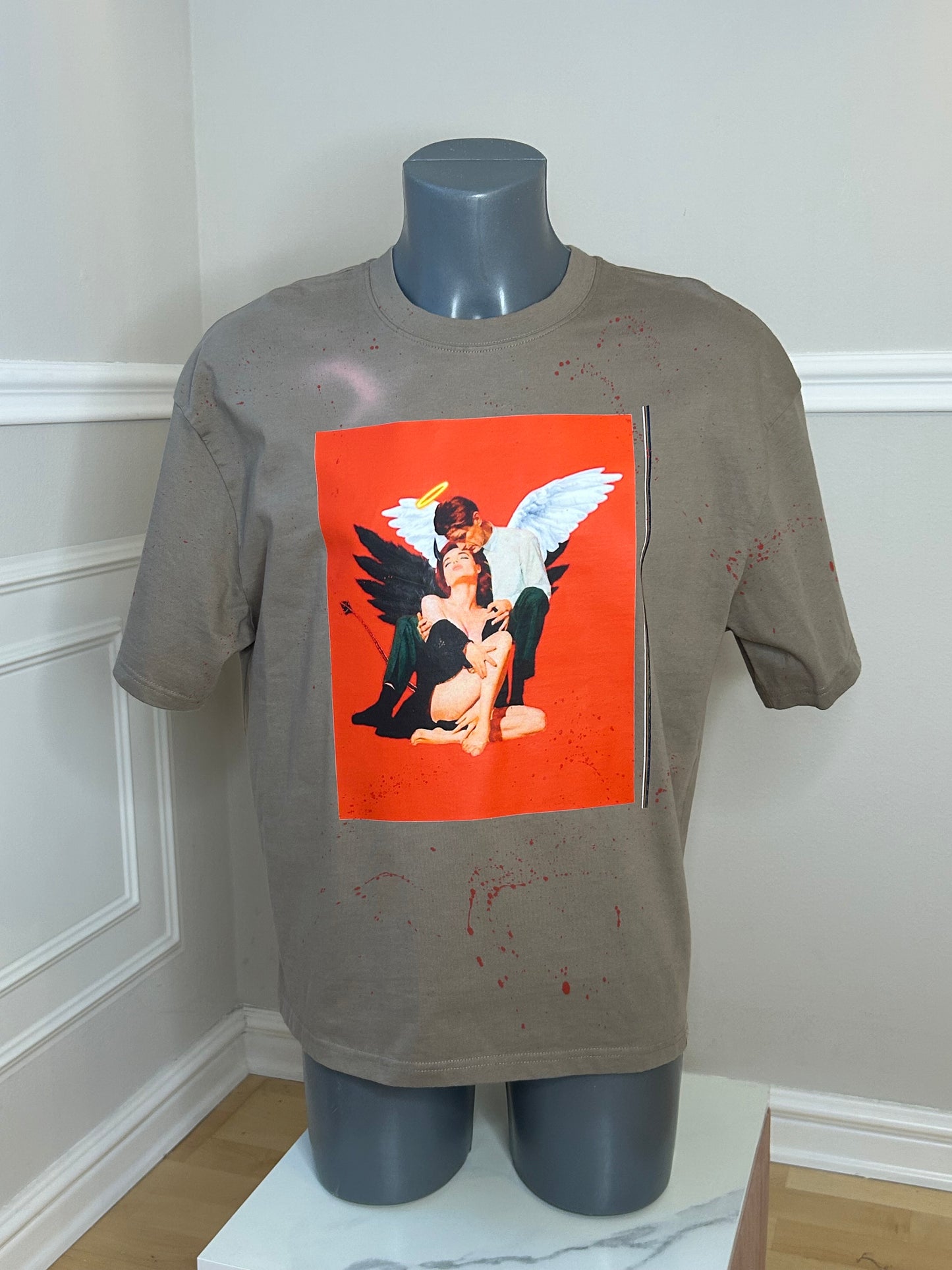 T-Shirt, kurzarm, „Hot Couple", Größe S Oversized