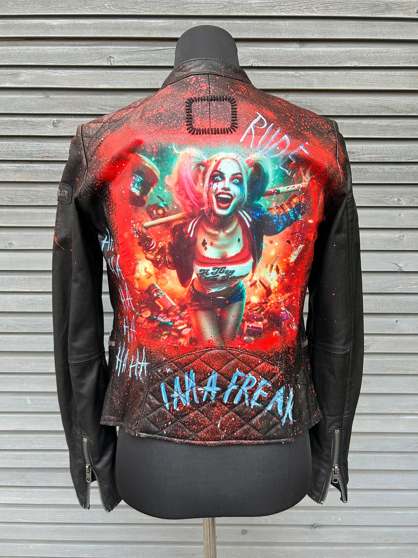 Lederjacke "Crazy Girl", kunstveredelt, Größe XS
