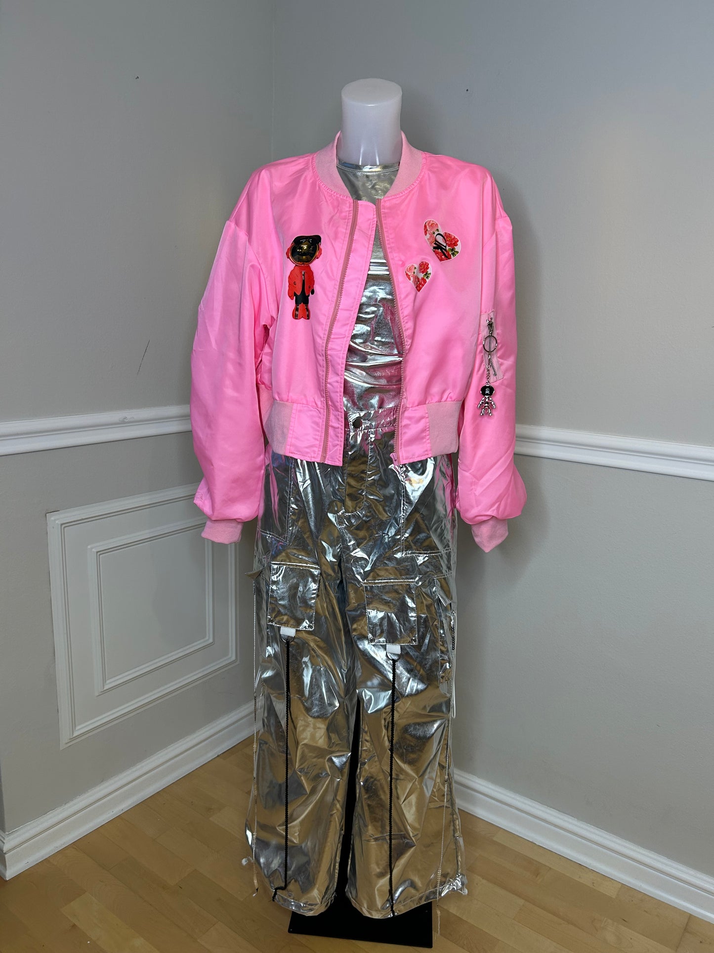 Bomberjacke Moon Rose, Größe S/M, pink