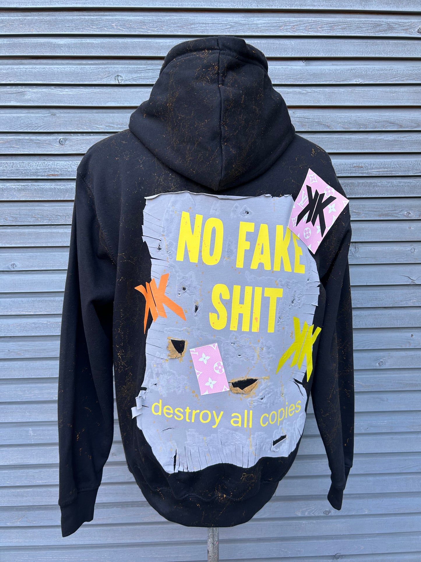 Hoodie "No Luxury", kunstveredelt, Größe M