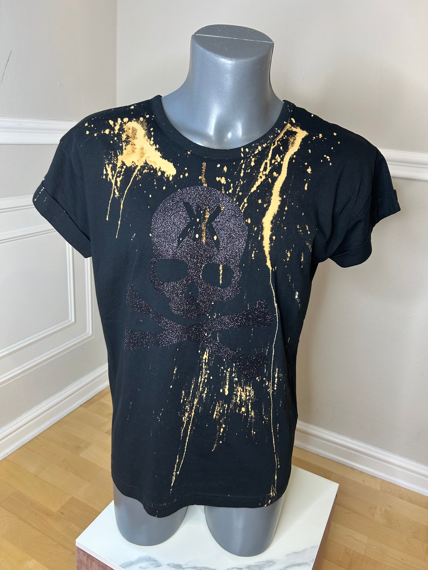 T-Shirt, kurzarm, „Immortal Skull“(„Motiv“), kustveredelt, Größe S