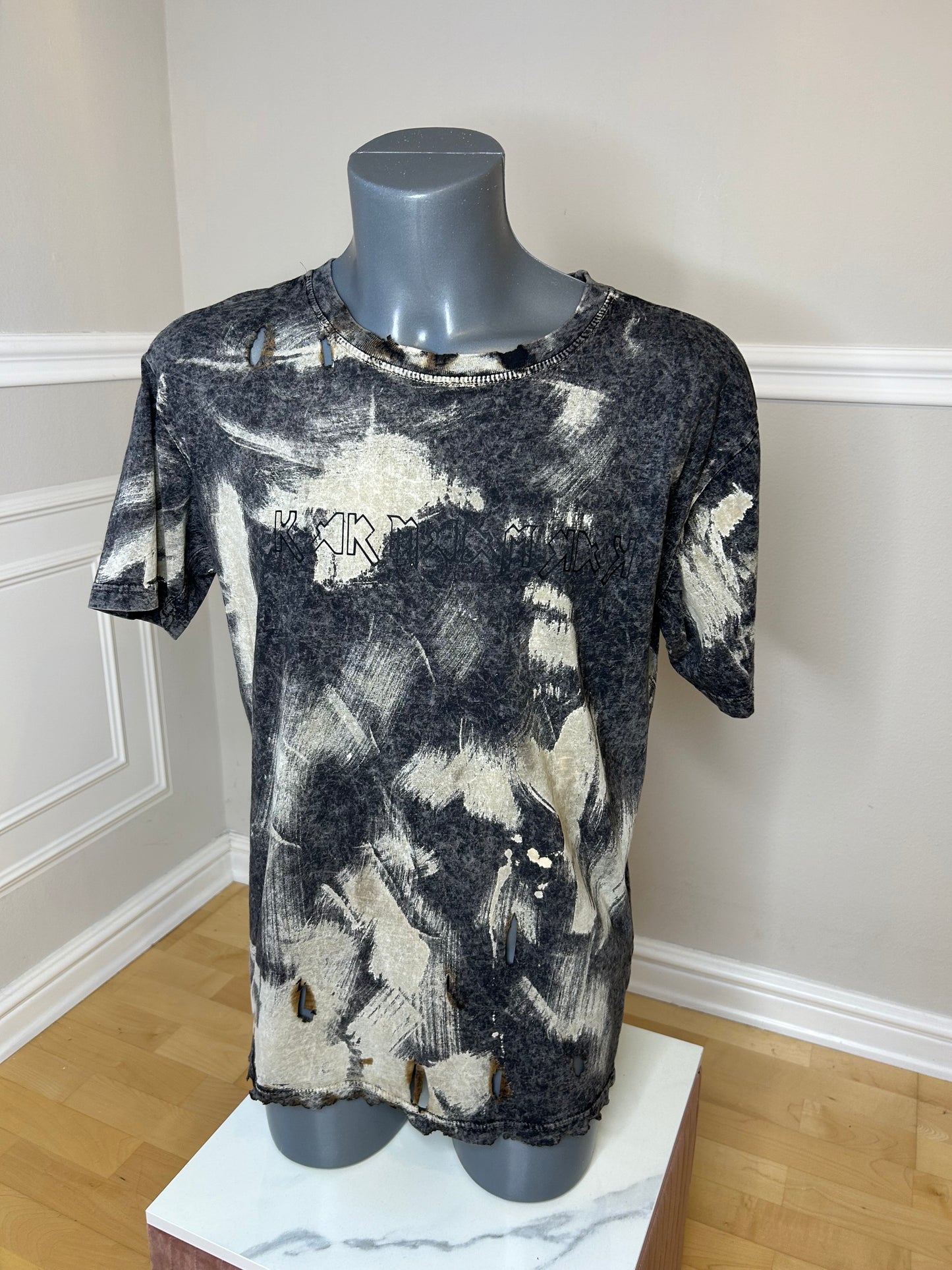 T-Shirt, kurzarm, „Let`s Rock, kunstveredelt, Größe M