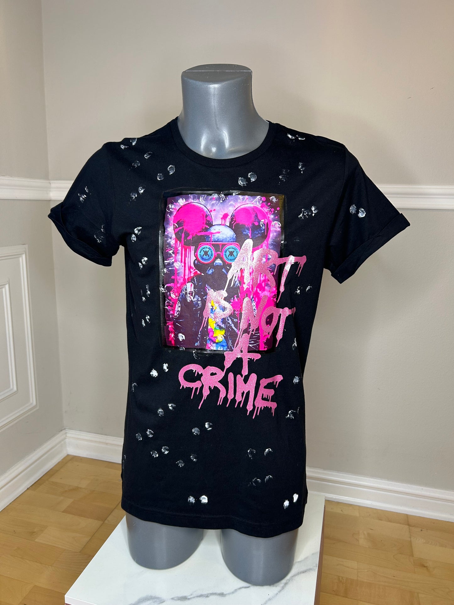 T-Shirt, kurzarm, „Mouse Love “,  kunstveredelt, Größe M