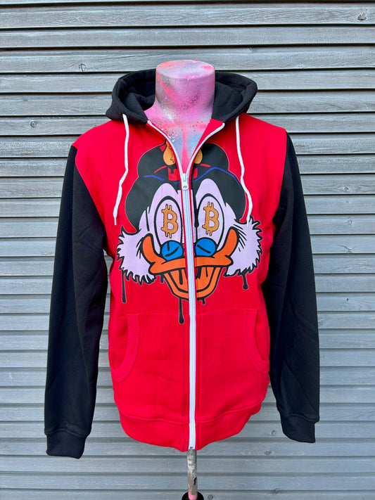 Zip-Hoodie "Money Duck", kunstveredelt, Größe M