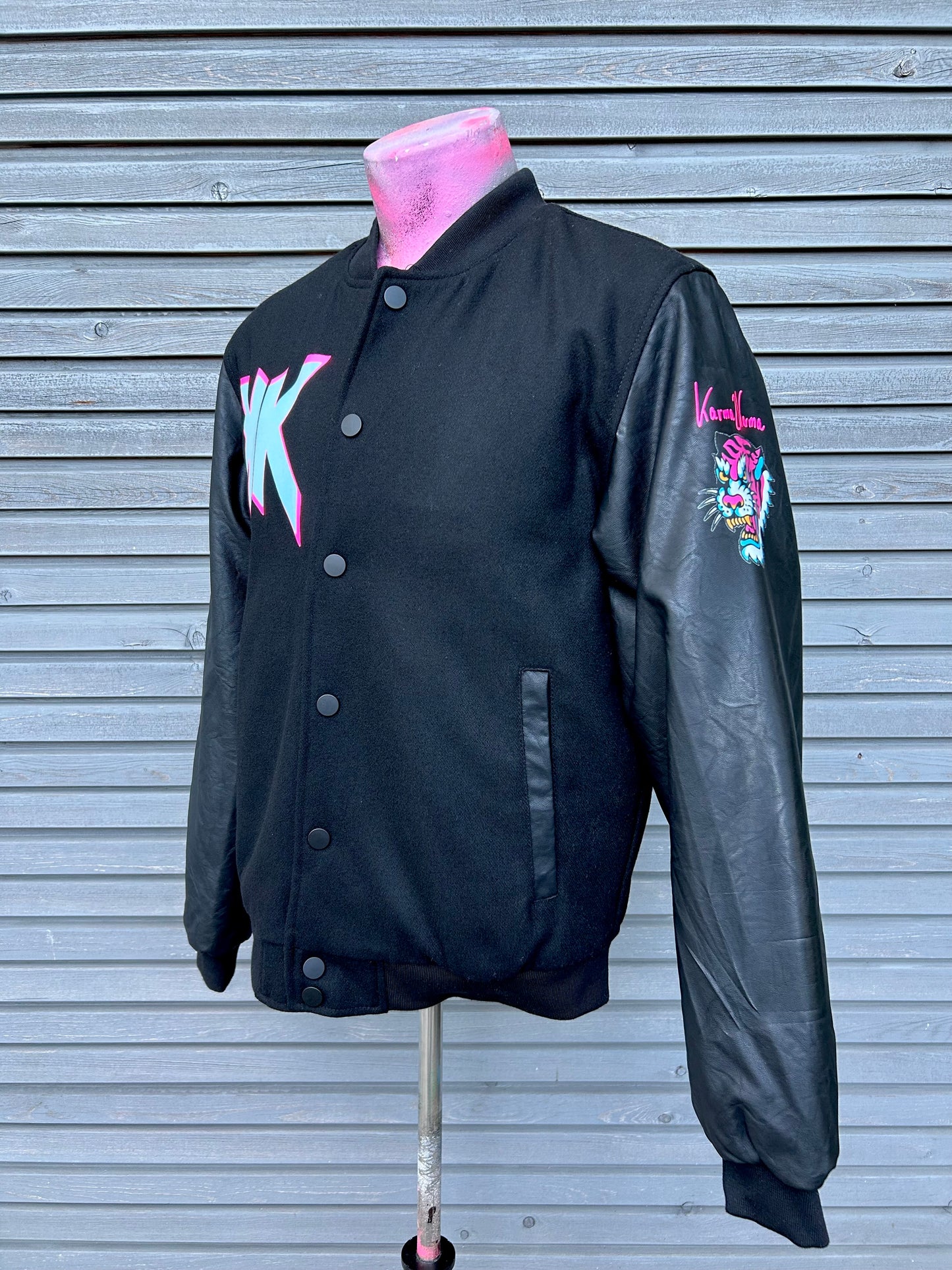 Lederjacke "Pinky Cat", kunstveredelt, Größe M