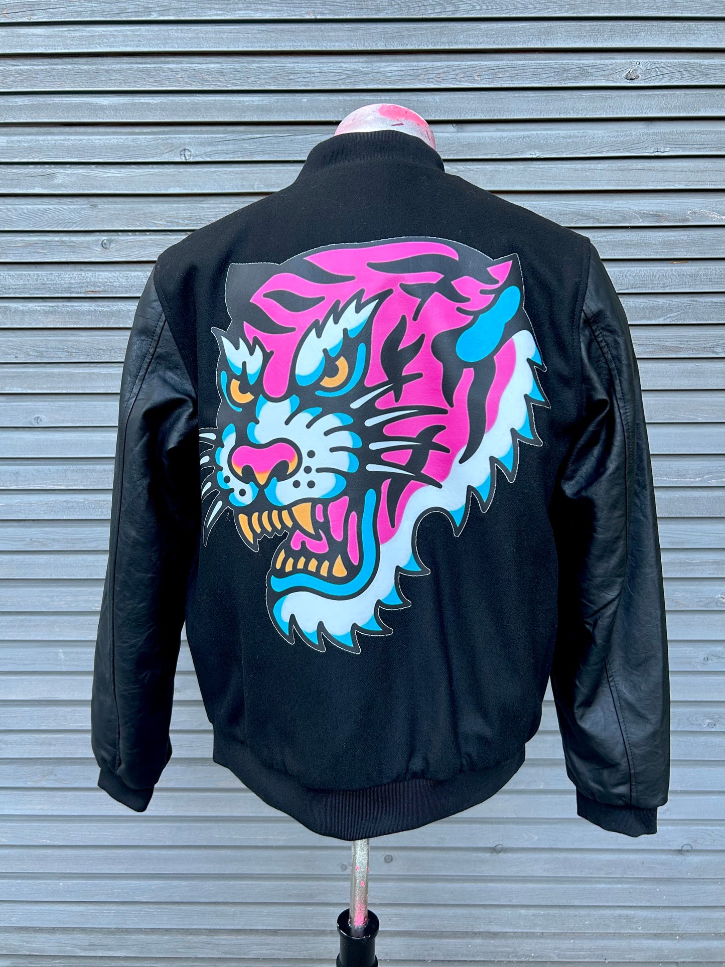Lederjacke "Pinky Cat", kunstveredelt, Größe M