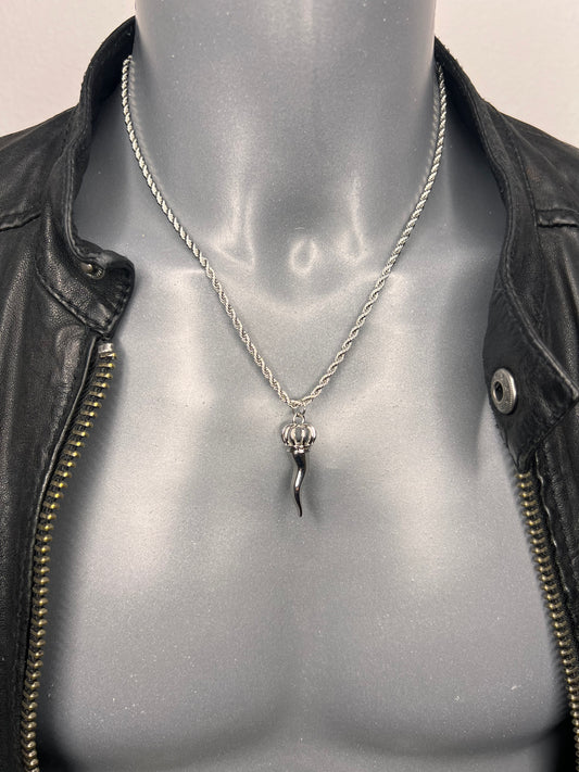 Lucky Charm Halskette „DJODIVIN Horn“, 14KT white gold plated