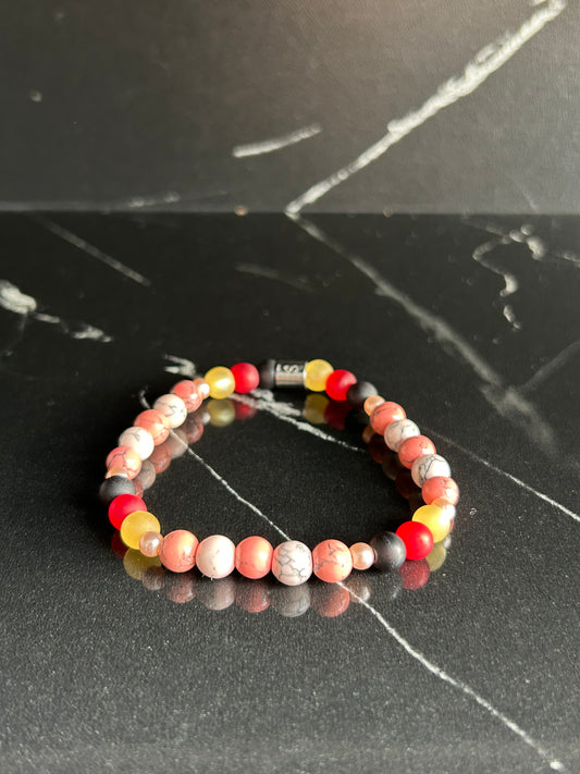 Heilstein-Perlenarmband „Heal“, mehrfarbig, Größe S