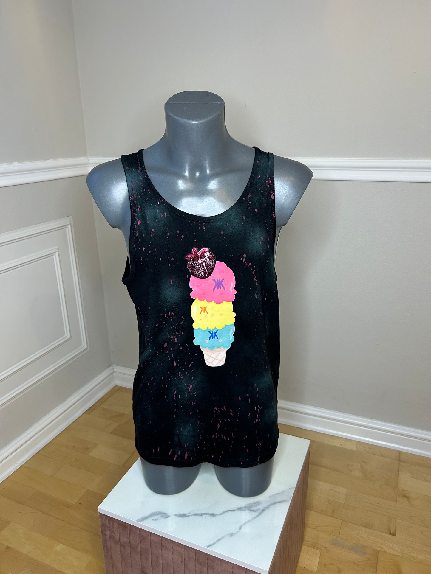 Tank Top, „ICE“, kunstveredelt, Größe S
