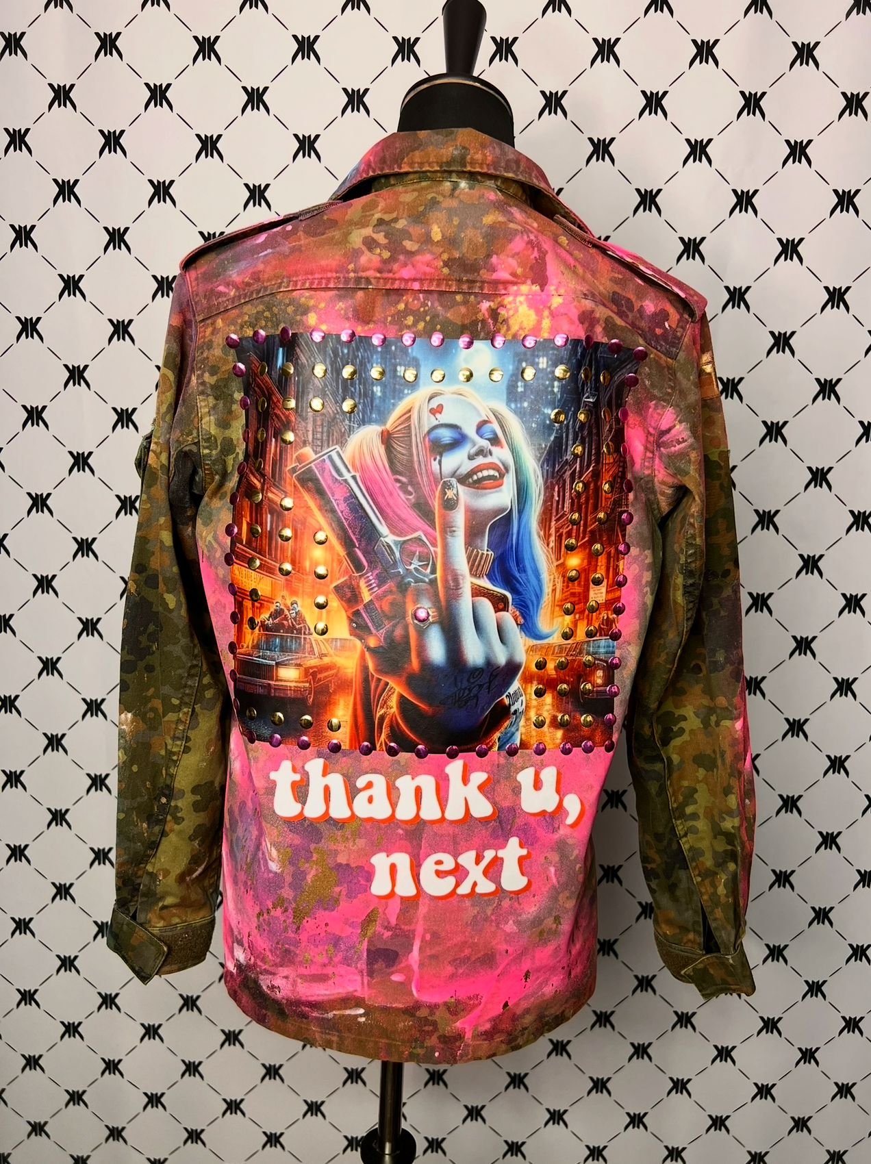 Military Jacket "Thank you next", kunstveredelt