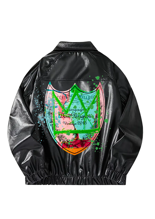 Vegane Lederjacke "DIVINE & CHAMPAGNE" UNIKAT, Gr.L