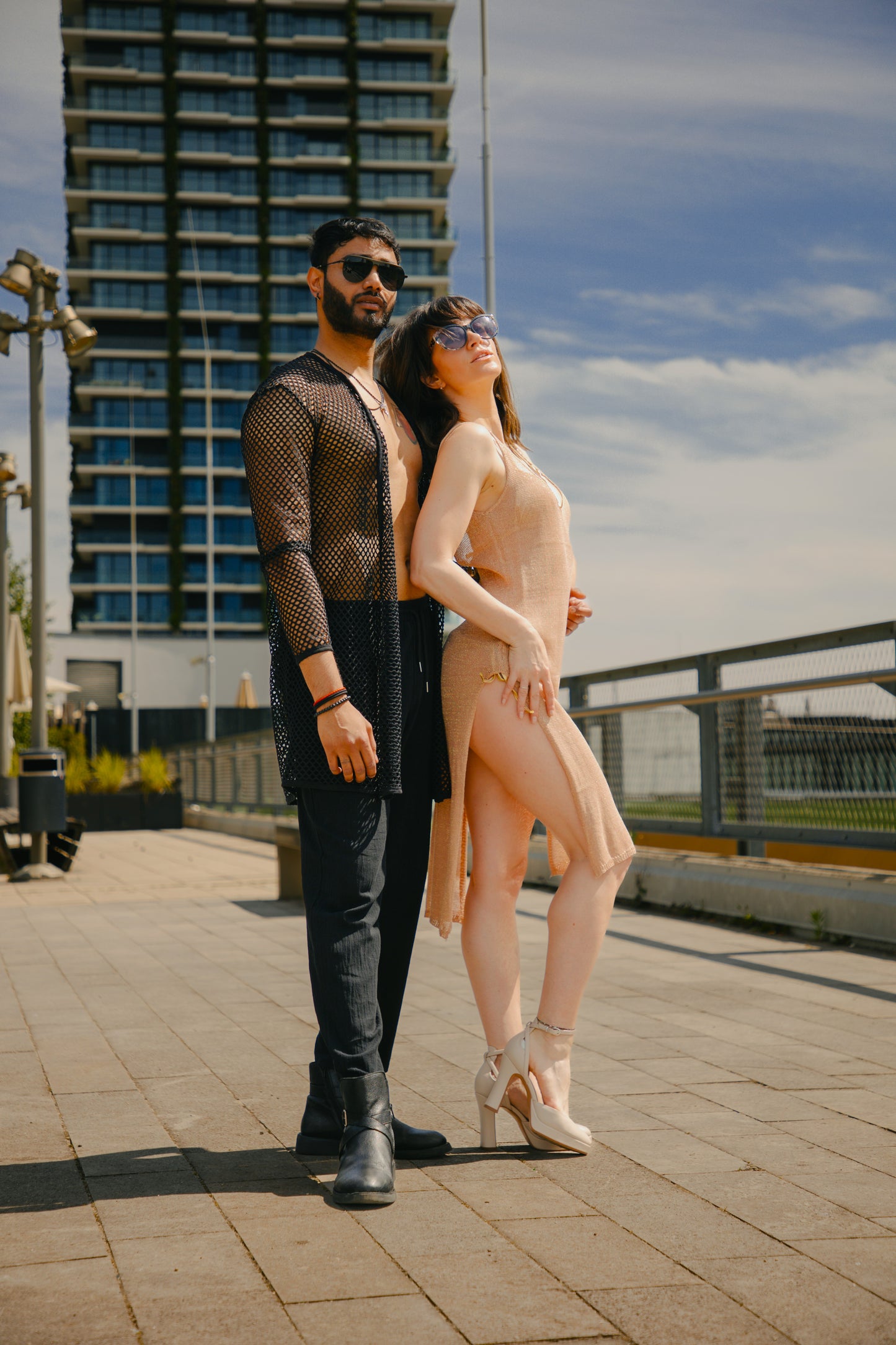 Strickkleid "Goldglitter", One Size