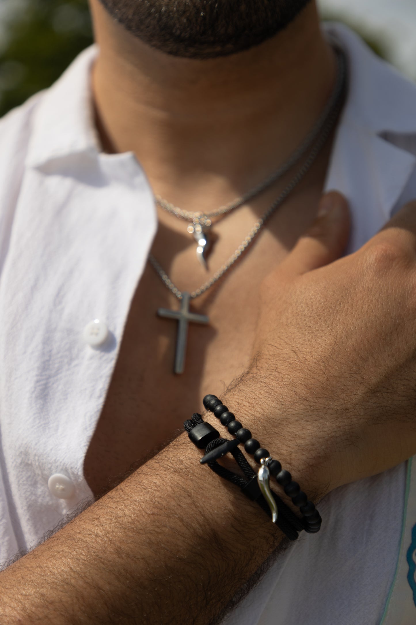 Armband-Set 2er "Lucky Charm Horn", Farbe Schwarz, Größe M