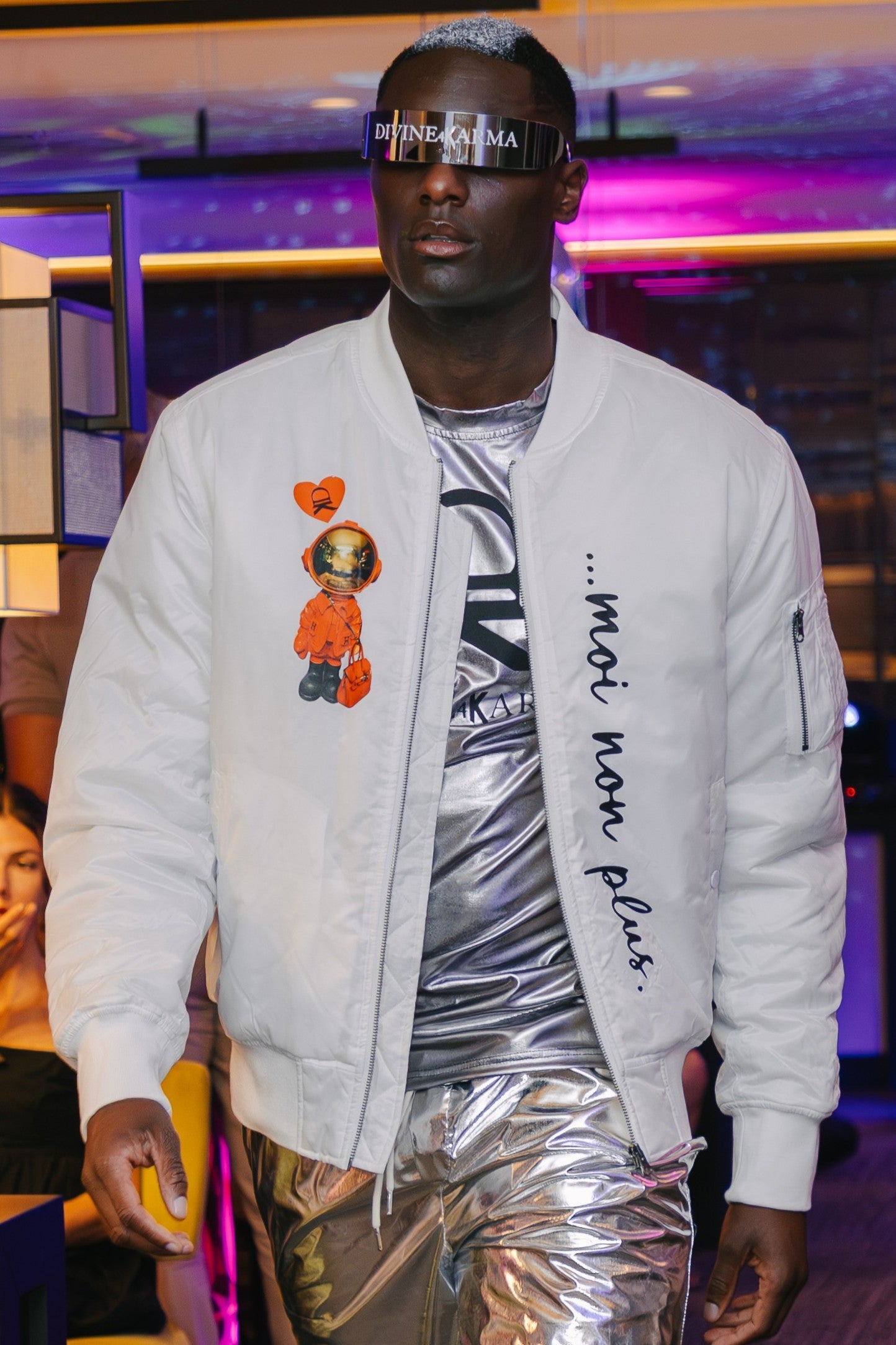 Bomberjacke „Je t‘aime”, weiß, Größe XL