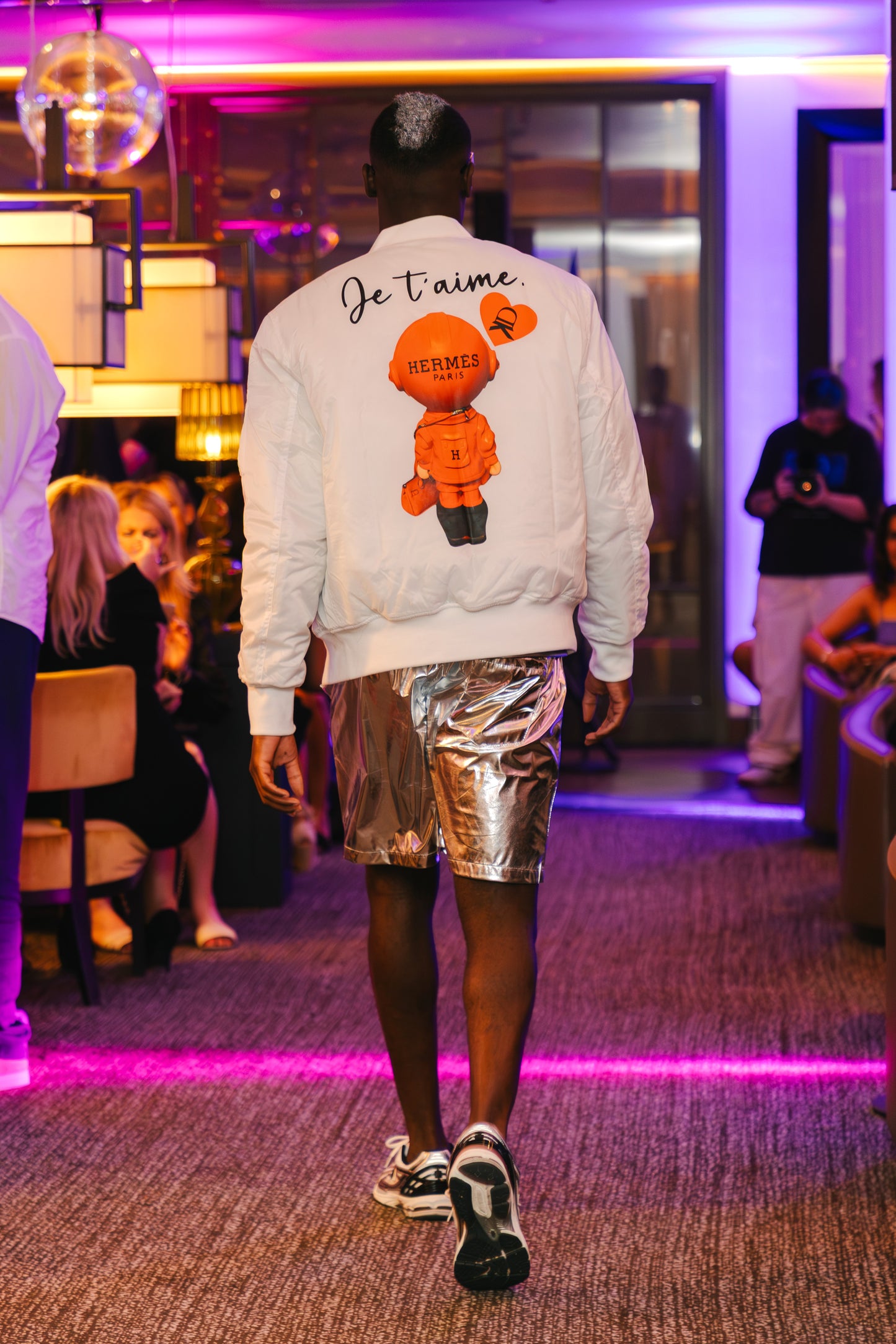 Bomberjacke „Je t‘aime”, weiß, Größe XL