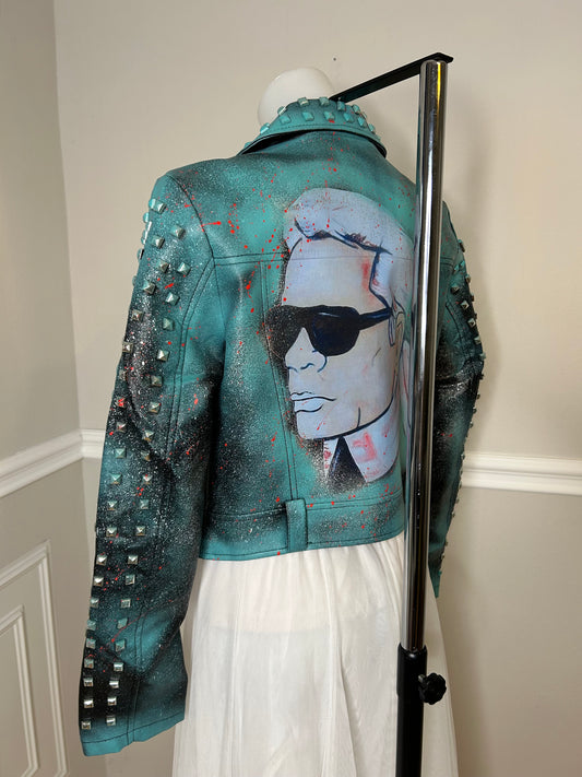 Kunst-Lederjacke "Karl Who", kunstveredelt, Grösse S