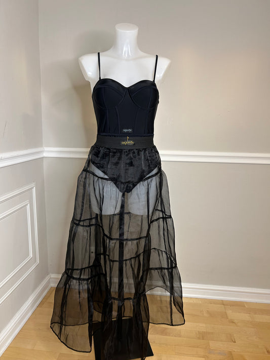 Organza-Rock „Noire Ultra-Light“, Größe S, handgenähtes Unikat