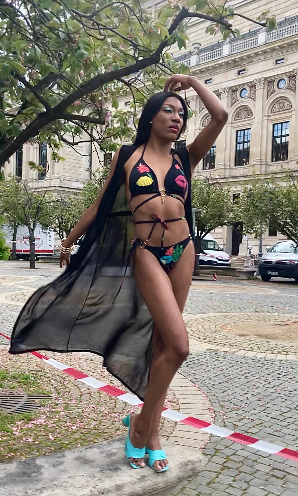 Tunika, black, ärmellos, One Size