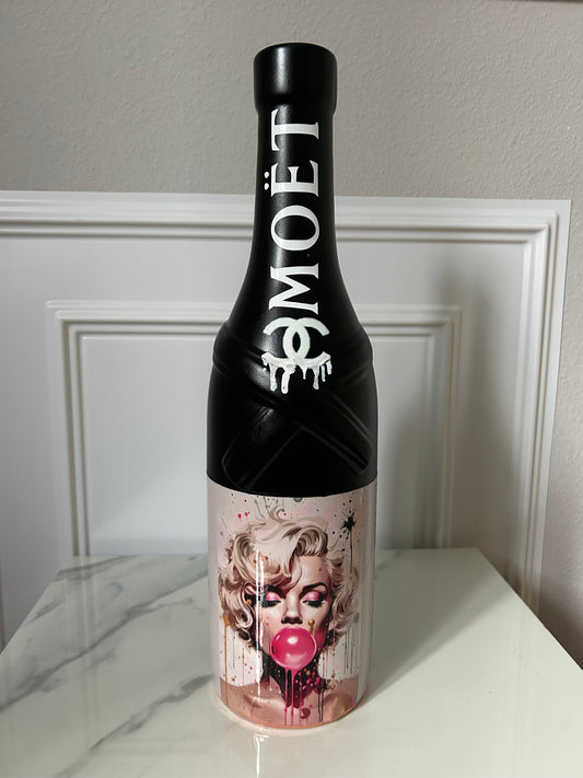 Sculpture "Champagner Skulptur & Vase " Happy B-Day