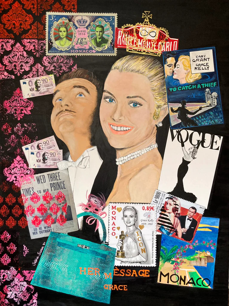 Original-Gemälde, 120x90, "Monaco loves Grace", Acryl & Öl auf Leinwand
