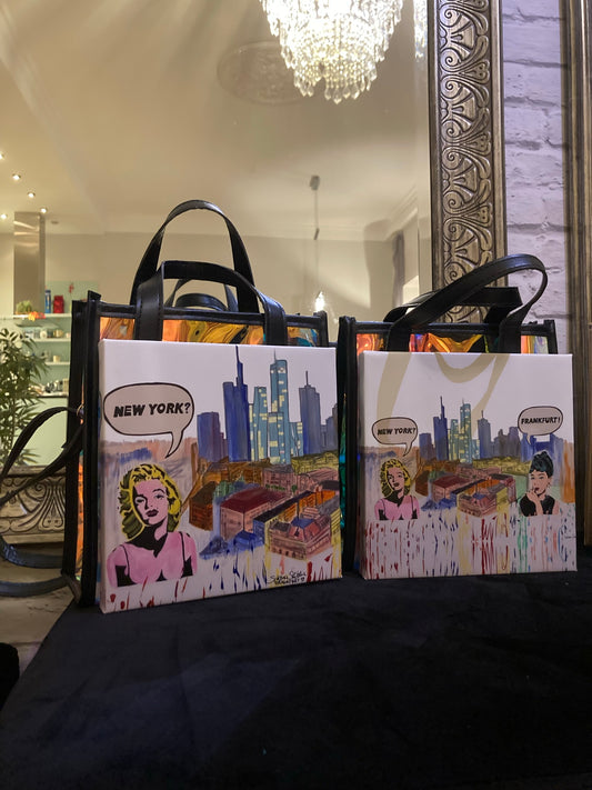 Art Bag "Breakfast at Frankfurt's" mit Mini-Leinwand