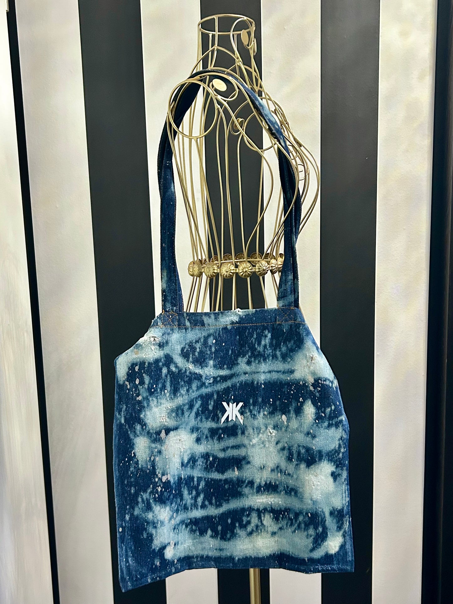 Shopper Bag „Tears don’t lie“, Farbe: Blue Jeans (batic), 35x38cm+Gurt