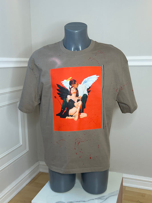 T-Shirt, kurzarm, „Hot Couple", Größe S Oversized