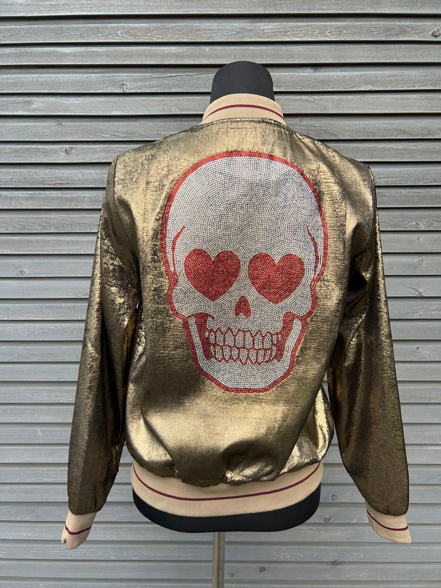 Bomberjacke "Immortal Skull", kunstveredelt, Größe S