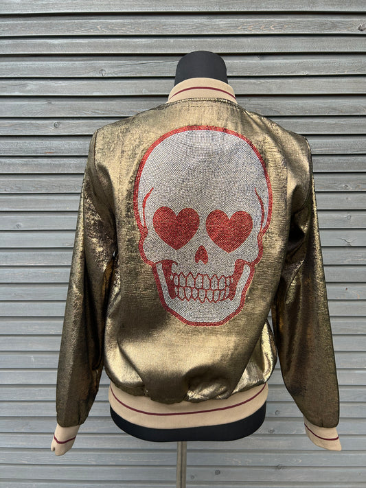 Bomberjacke "Immortal Skull", kunstveredelt, Größe S