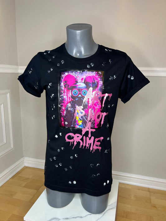 T-Shirt, kurzarm, „Mouse Love “,  kunstveredelt, Größe M