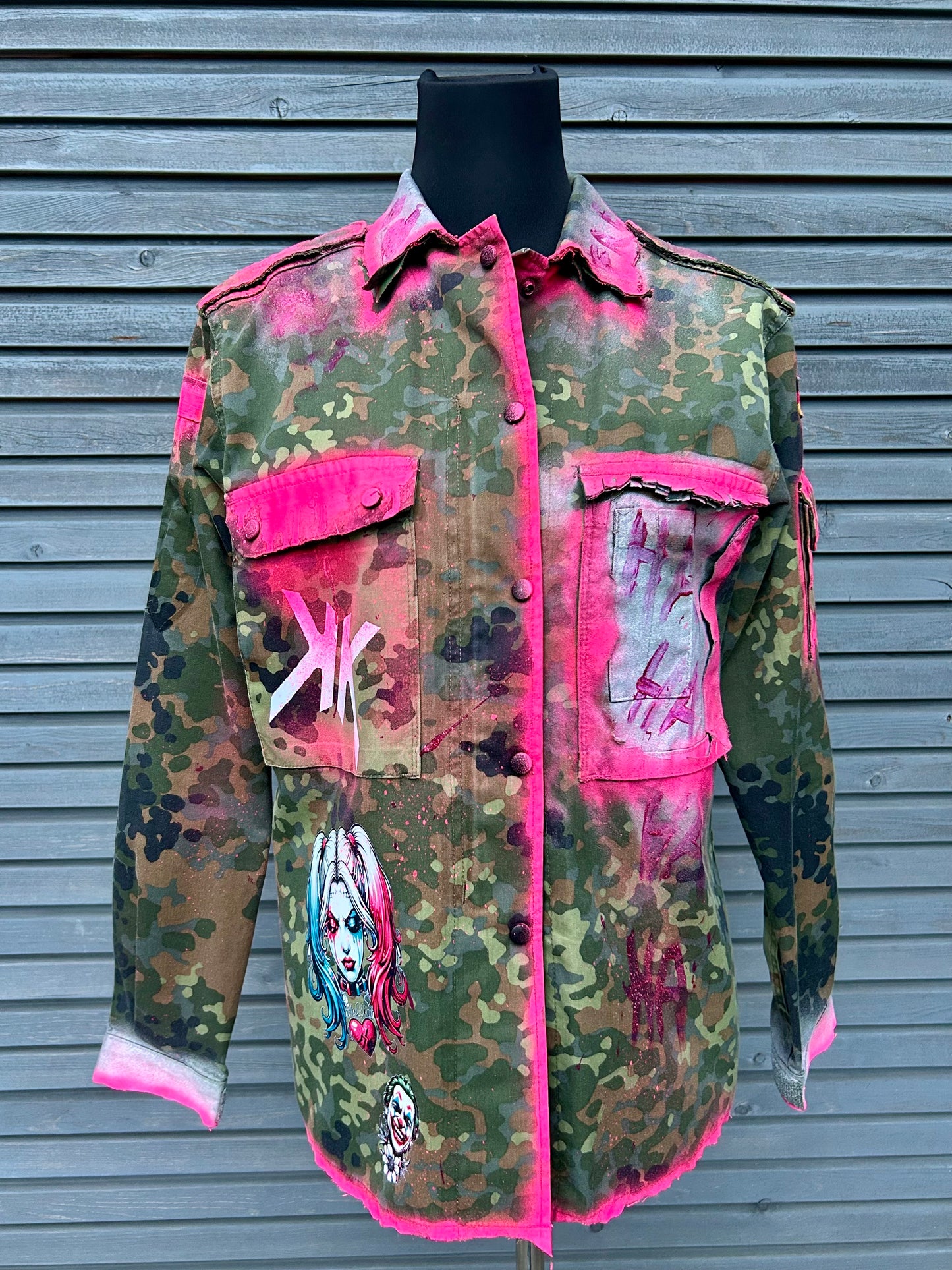 Military Jacket "Crazy Girl", kunstveredelt, Größe M