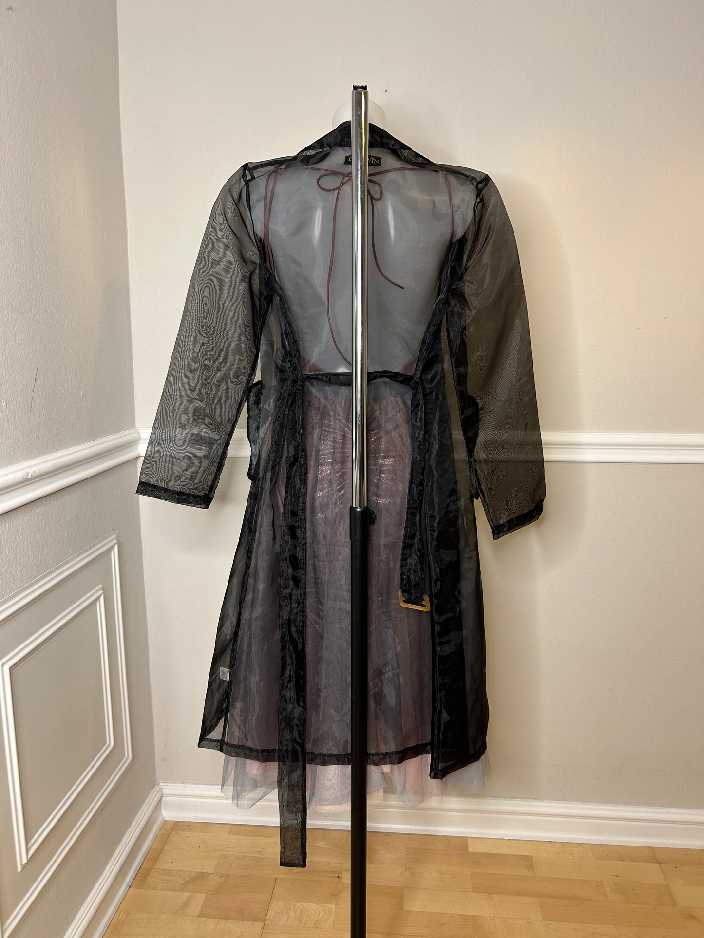 Transparenter Trenchcoat „French Moon“(Organza), black