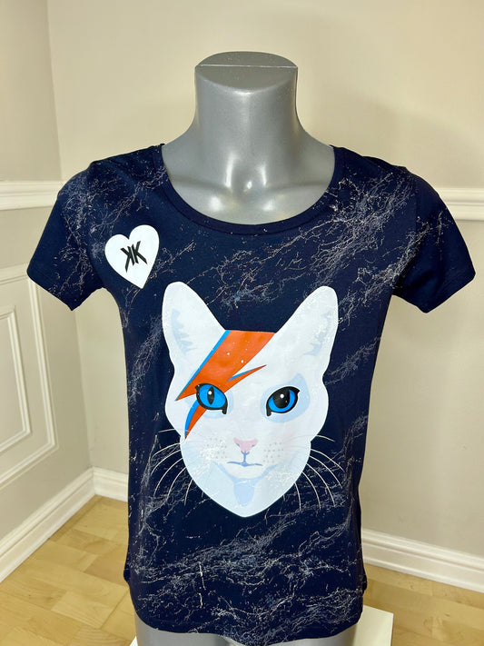 T-Shirt, kurzarm, „Iconic Cat“, kunstveredelt, Größe M