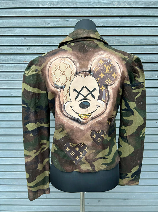 Military Jacket "Mouse Love", kunstveredelt, Größe M