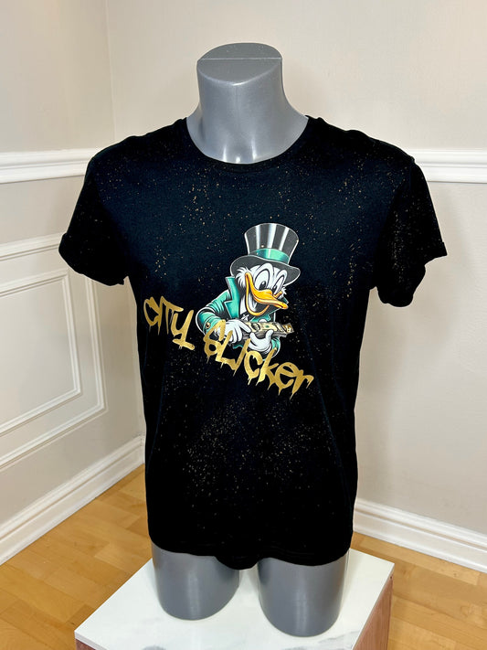 T-Shirt, kurzarm, „Money Duck“, kunstveredelt, Größe M