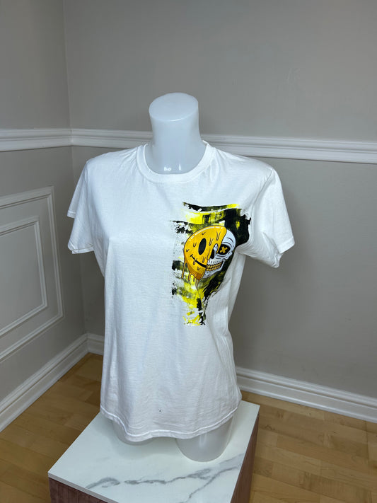 T-Shirt, kurzarm, „Smile“, kunstveredelt, Größe S
