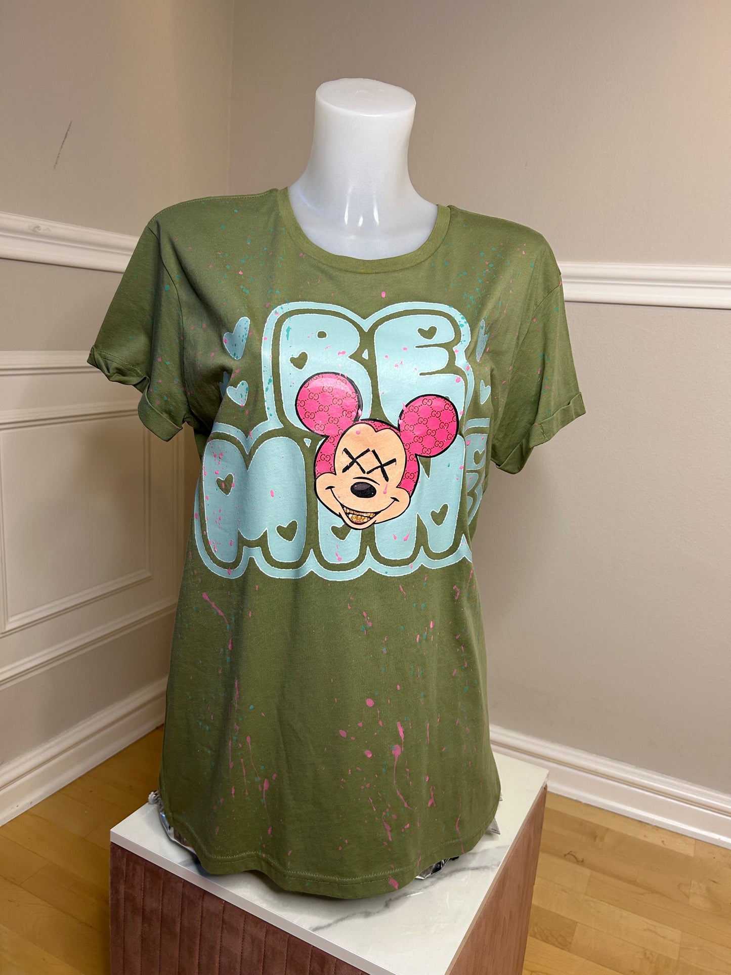 T-Shirt, kurzarm, „Mouse Love“, kunstveredelt, Größe M