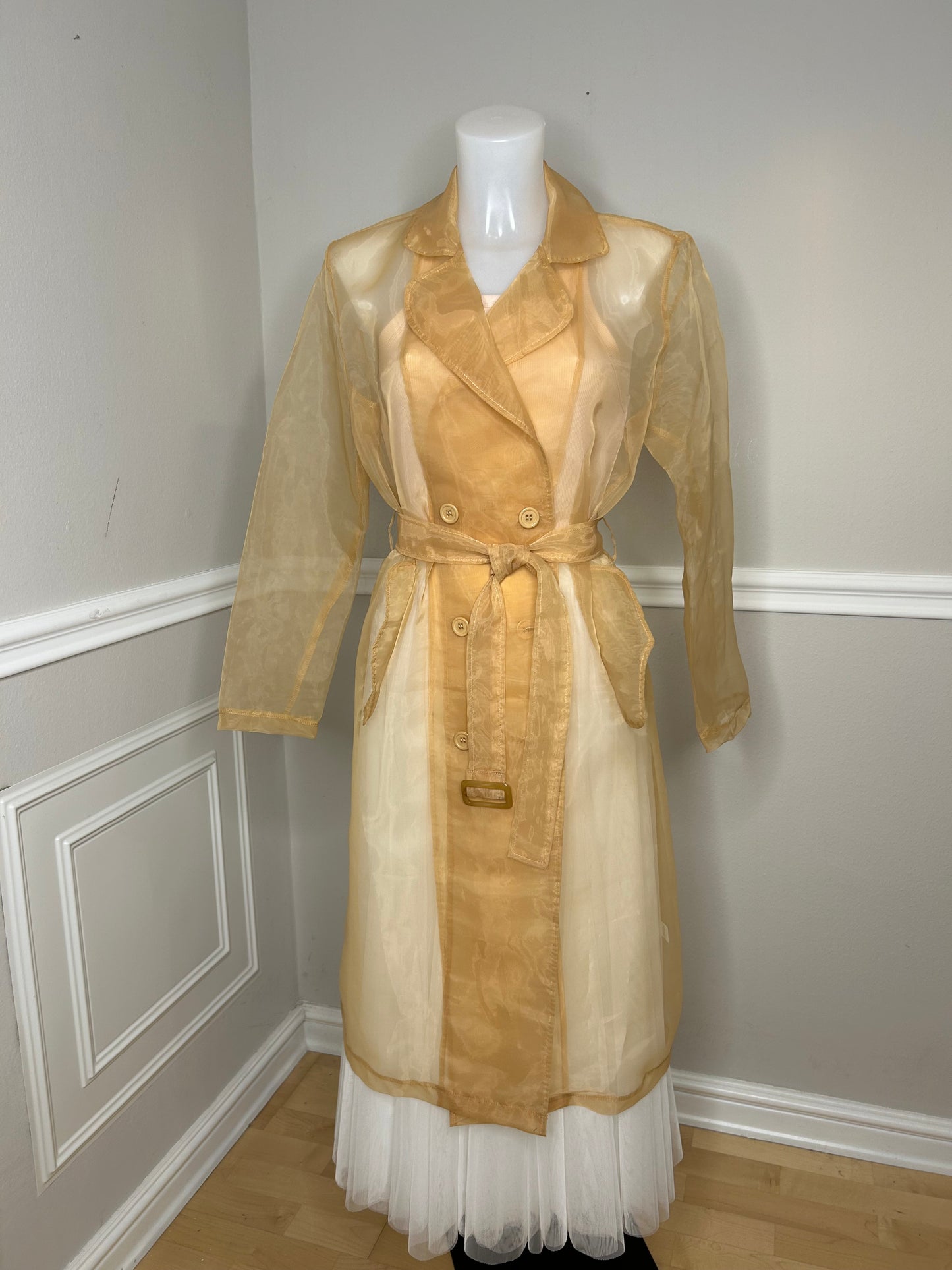 Transparenter Trenchcoat "Desert Sand" (Organza)